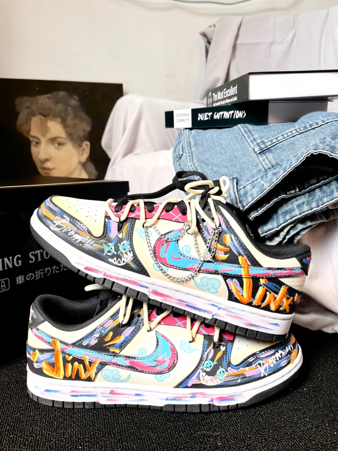 Death Sparks - Custom  Dunk  Low Unisex Street Graffiti Skateboarding Shoes