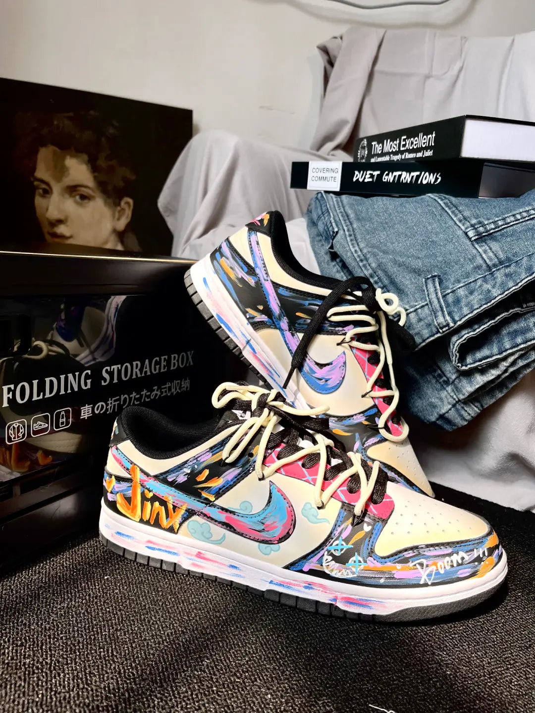 Death Sparks - Custom  Dunk  Low Unisex Street Graffiti Skateboarding Shoes