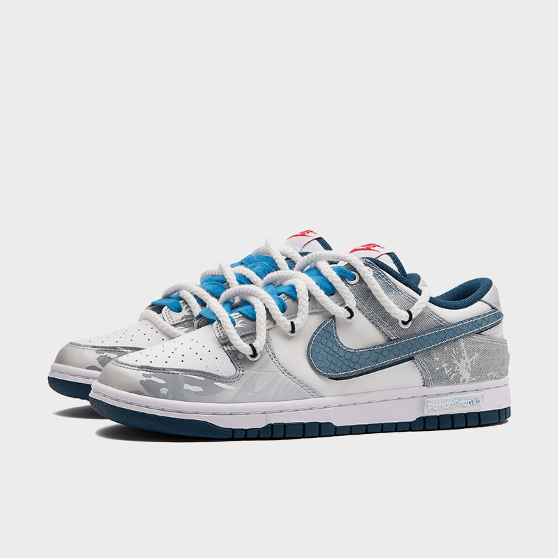 Silver Ocean Blue Jack - Men's Dunk Low Custom