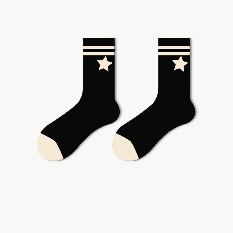 A Cup Of American - Non-Slip Retro Sweat Socks, Couples Models, Men And Women With The Same, Spring And Autumn Sports Socks