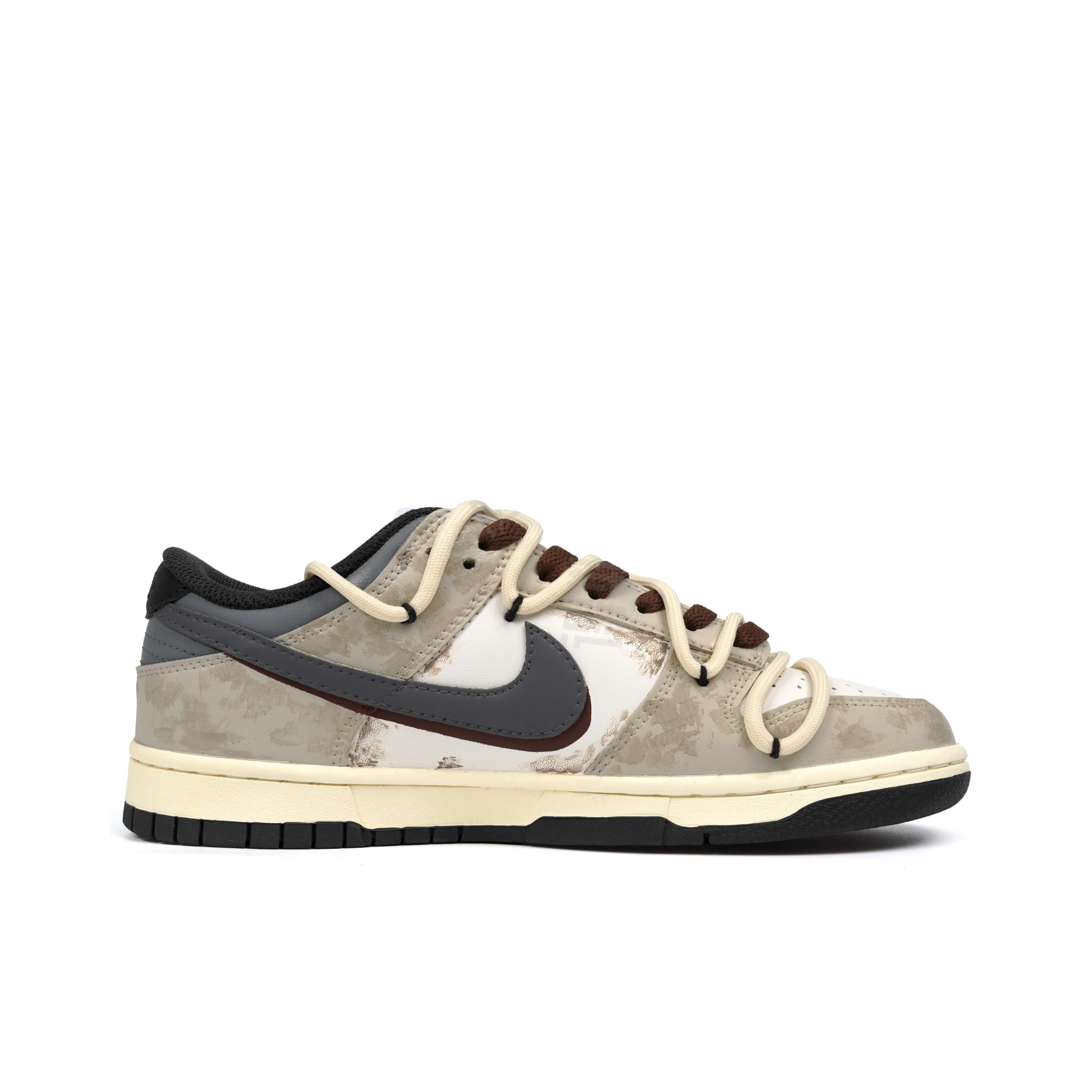 [Custom Street Artists] Dunk Low Skateboard Shoes Unisex Brown/Beige