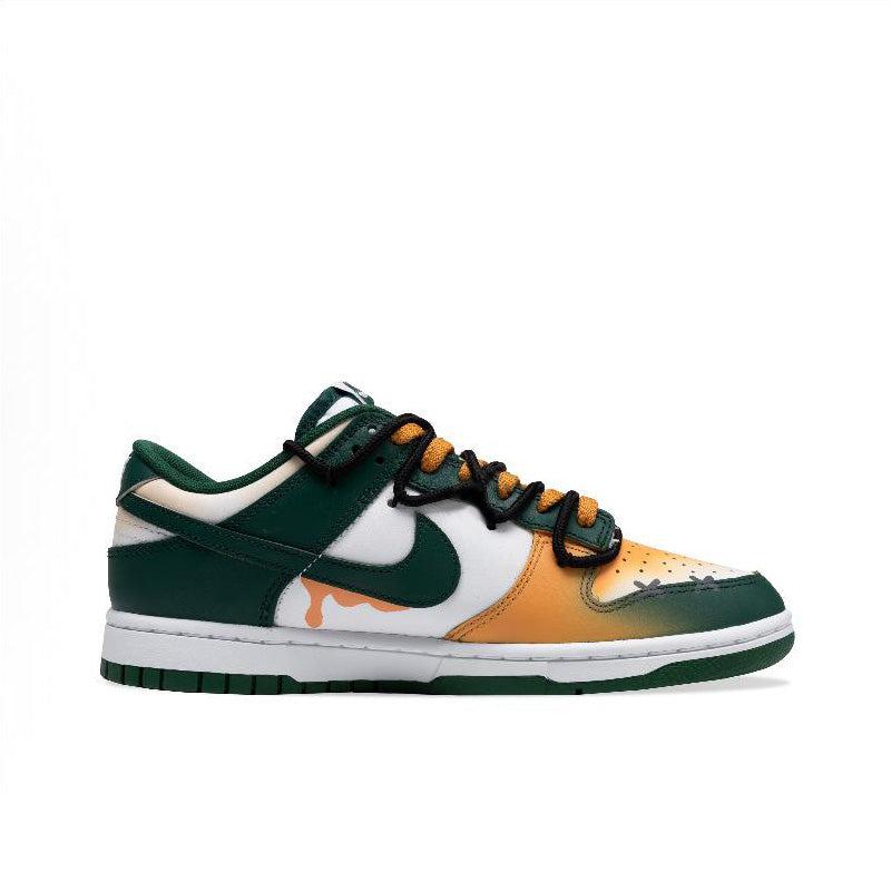 [Custom Halloween Midnight] Dunk Skateboarding Shoes Unisex Low-top Green/Orange