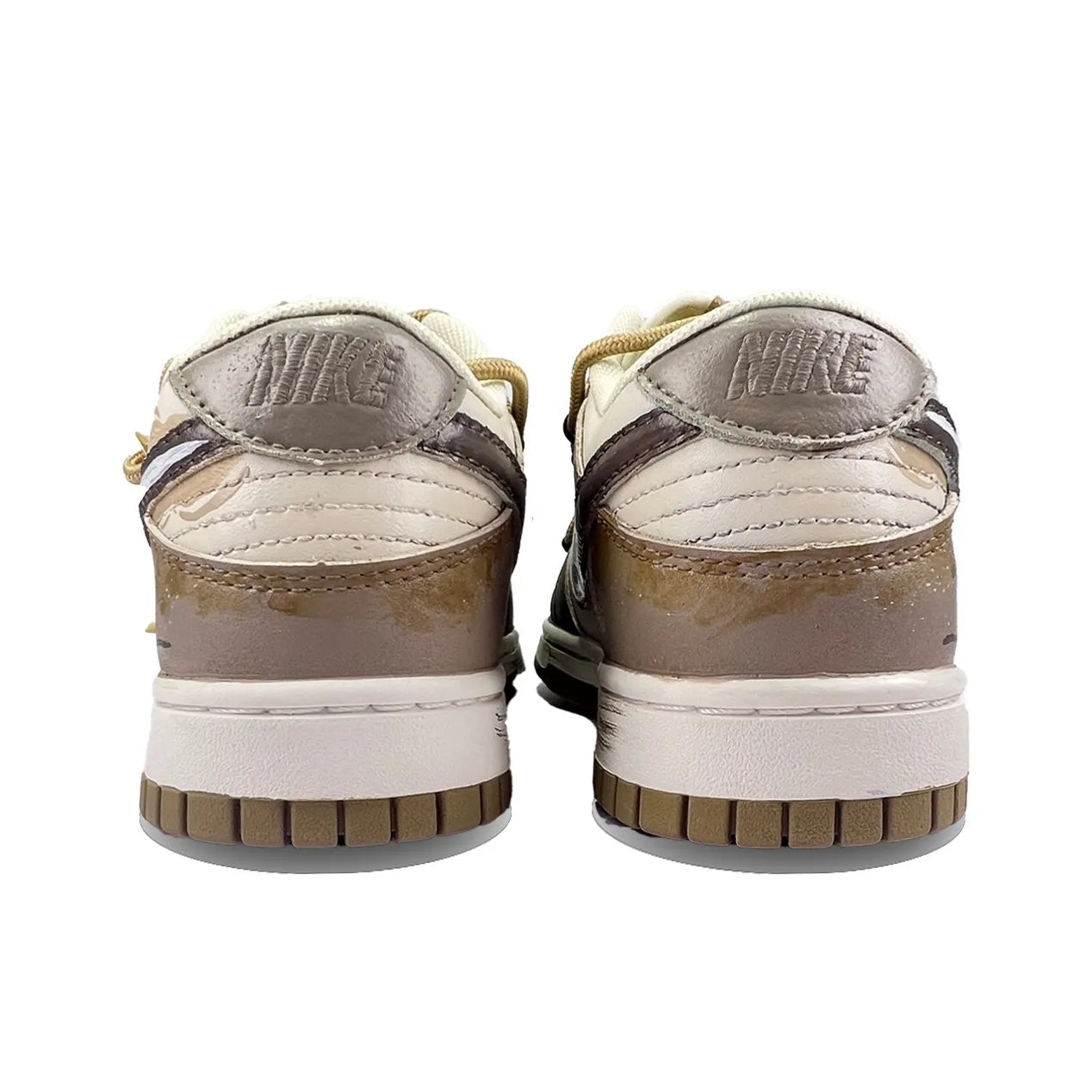 [Custom Bear Biscuit] Dunk Skateboarding Shoes Unisex Graffiti Brown