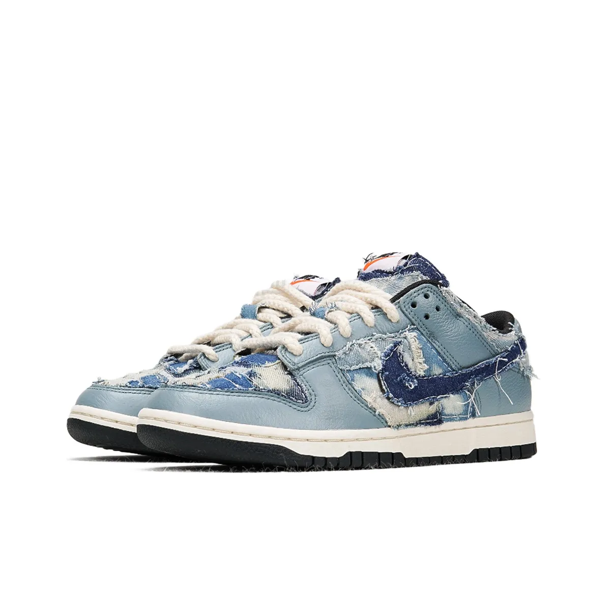 [Custom Denim stitching] Dunk Low Skateboard Shoes Unisex Denim Style