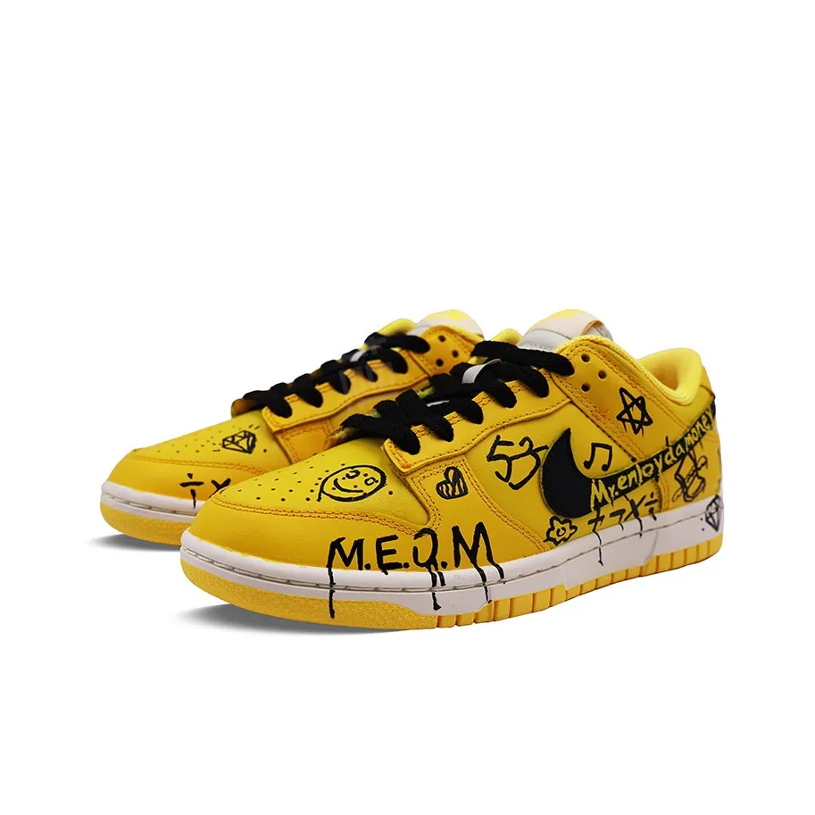[Custom Monopoly] Dunk Skateboarding Shoes Unisex Graffiti Yellow