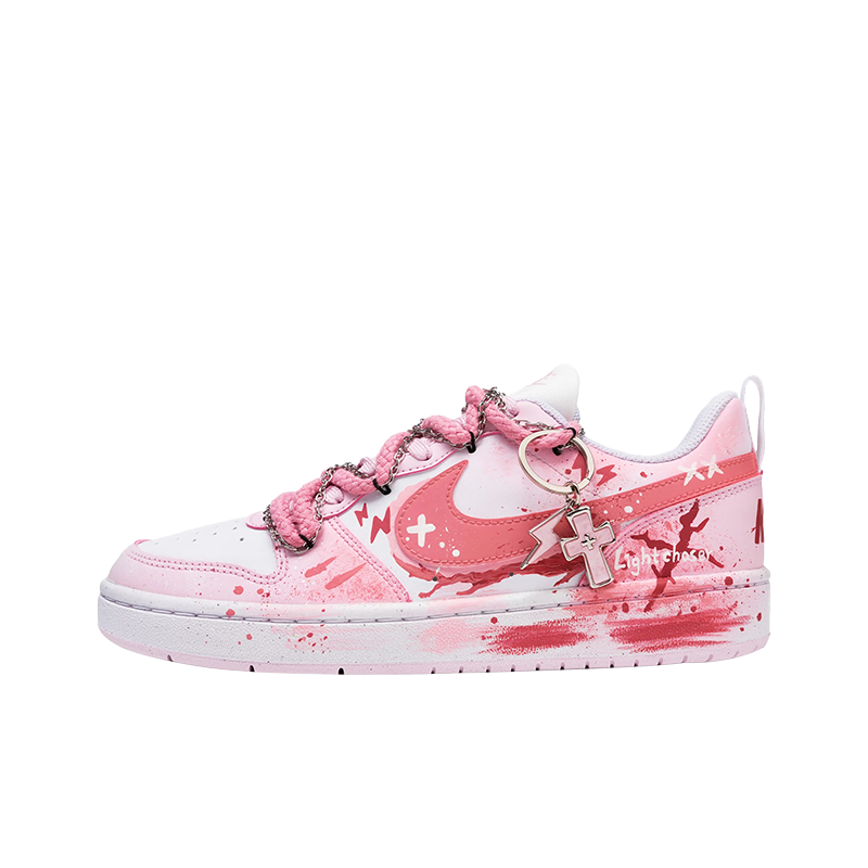 [Custom Peach Blossoms] Court Borough Skateboarding Shoes Unisex Four Color