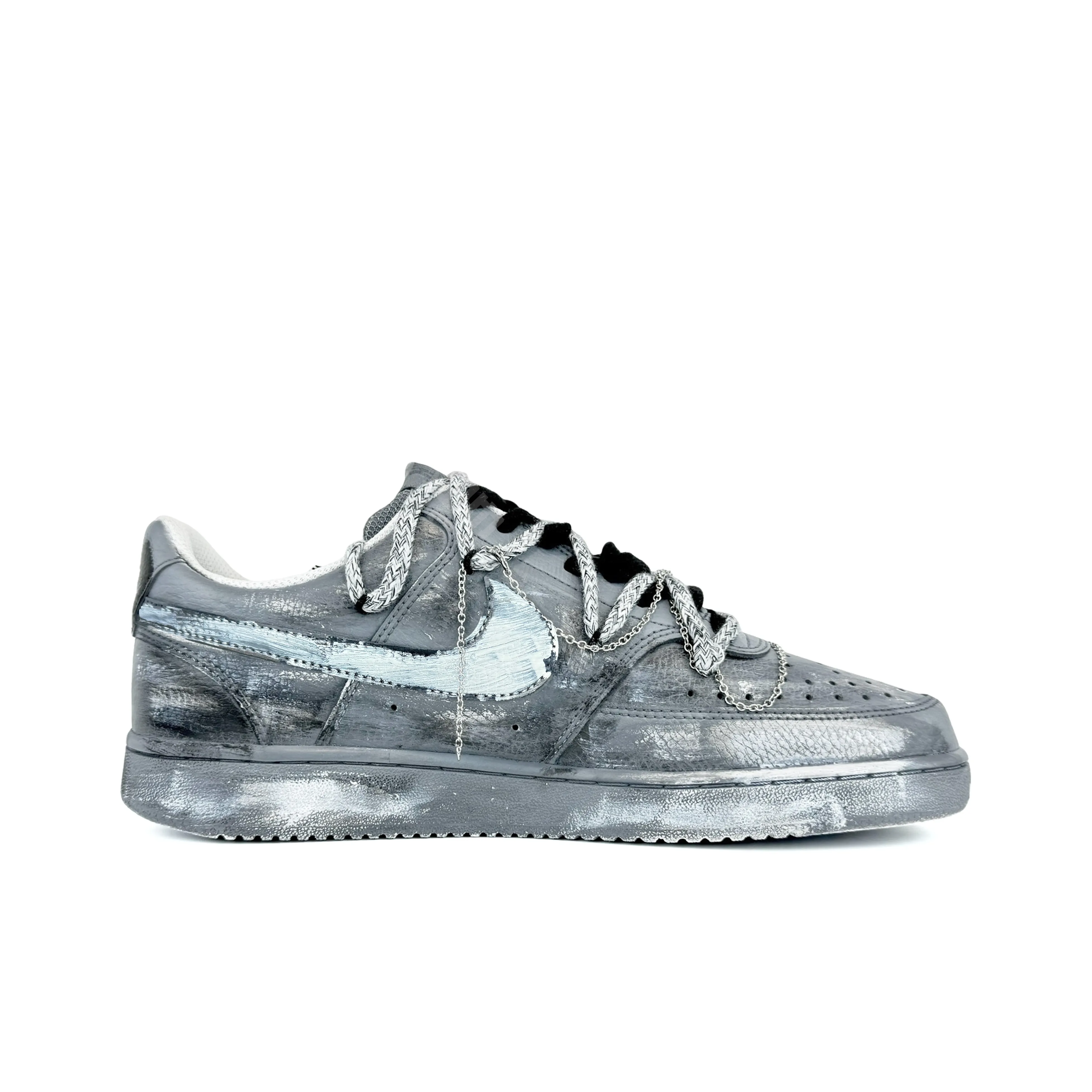 [Custom Zipper Deconstruction] Court Vision 1 Low Skateboarding Shoes Unisex Street Art