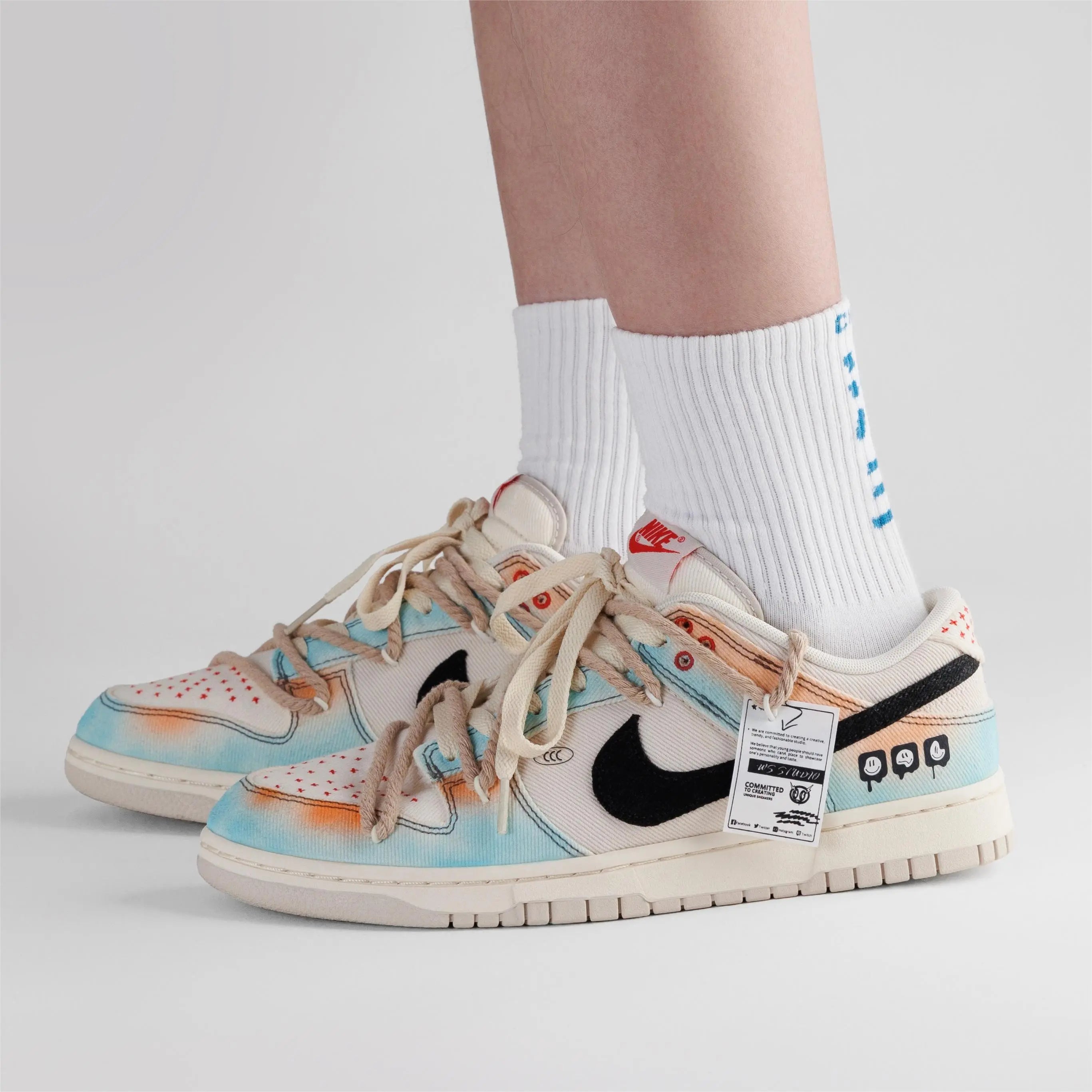 [Custom Sky City] Dunk Skateboarding Shoes Unisex Denim Style