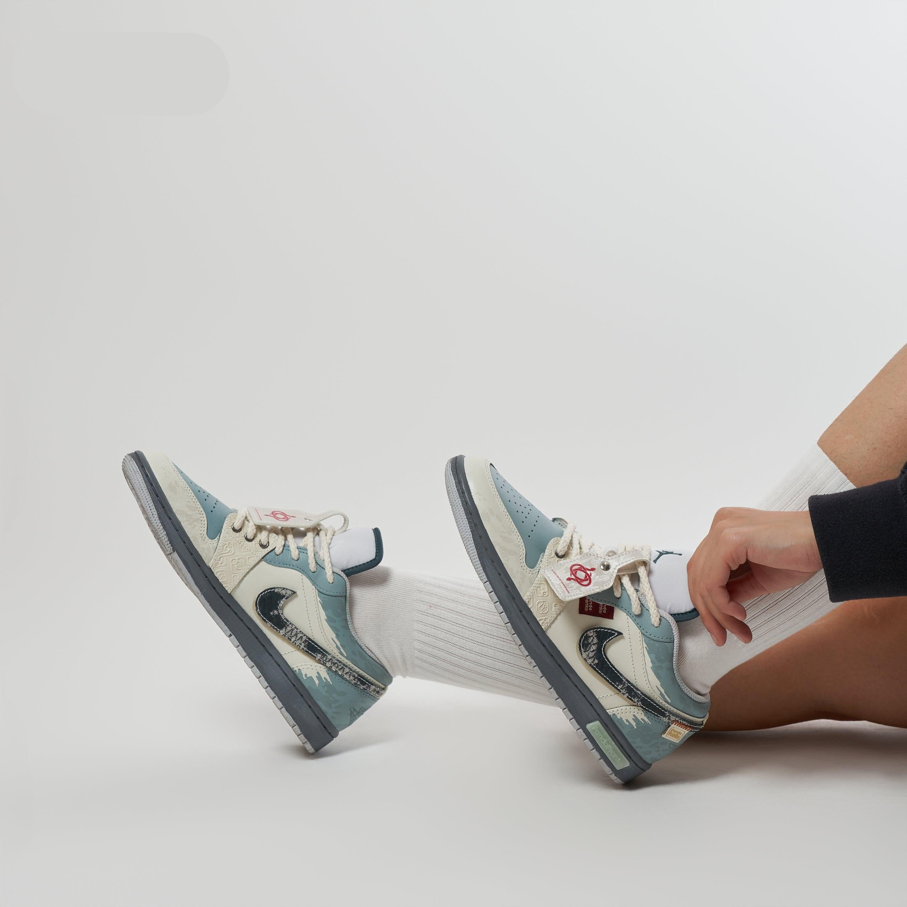 Auspicious Green - Men's Jordan 1 Low Custom