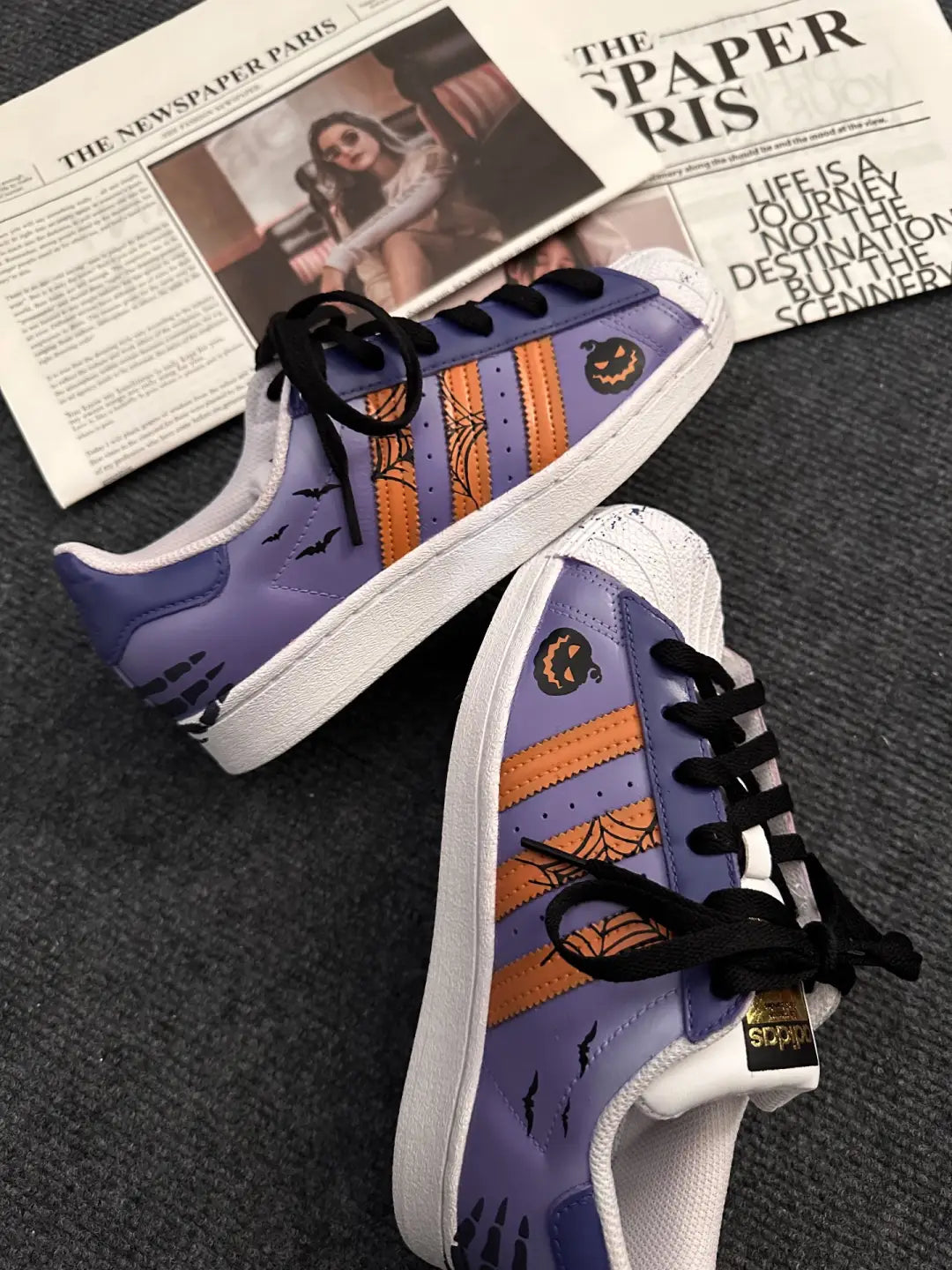 [Custom Midnight Potion] originals SUPERSTAR Low Top Halloween Series Purple/Orange