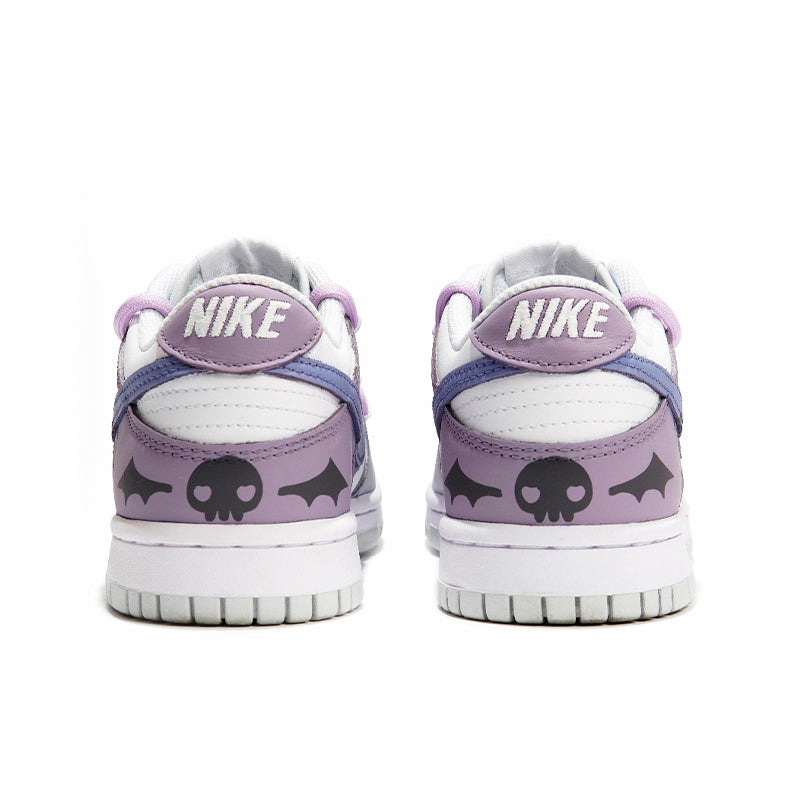 [Custom Clumsy Little Devil] Dunk Skateboarding Shoes Unisex Low-top Purple/Gray/White
