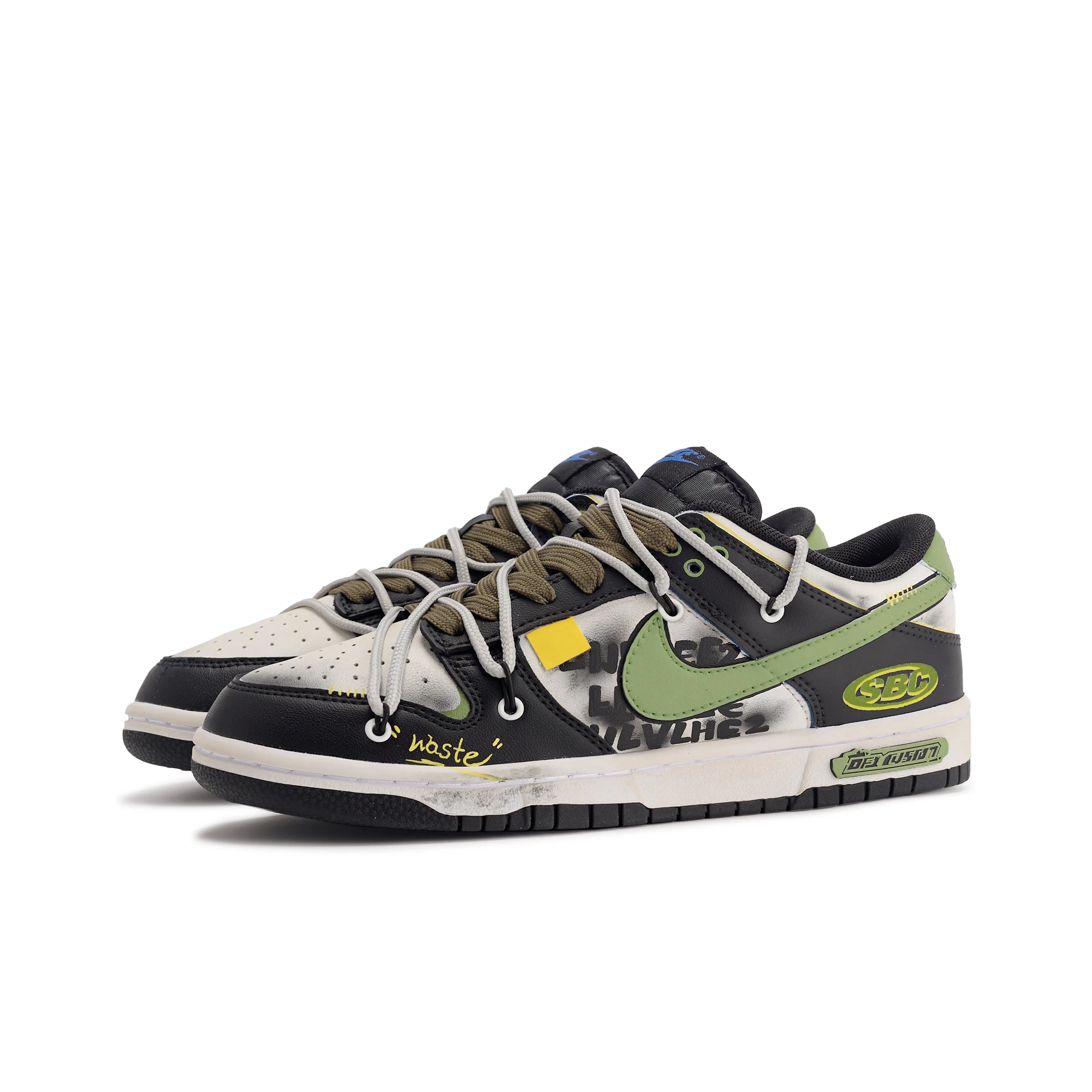 [Custom Shrek] Dunk Low-top Skateboarding Shoes Men Green/Black