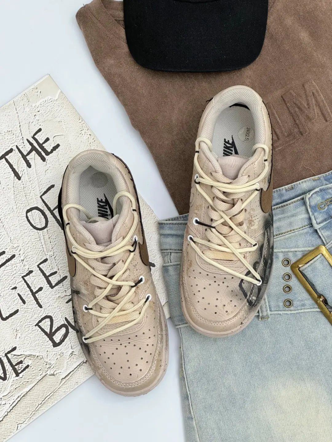 [Custom The End World] Court Vision Low Skateboard Shoes Unisex Graffiti