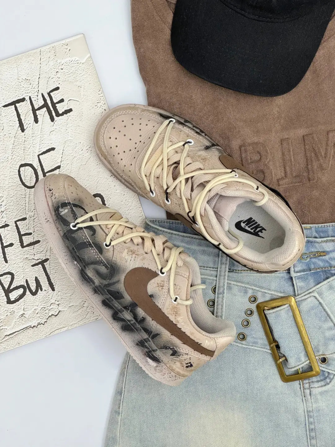 [Custom The End World] Court Vision Low Skateboard Shoes Unisex Graffiti