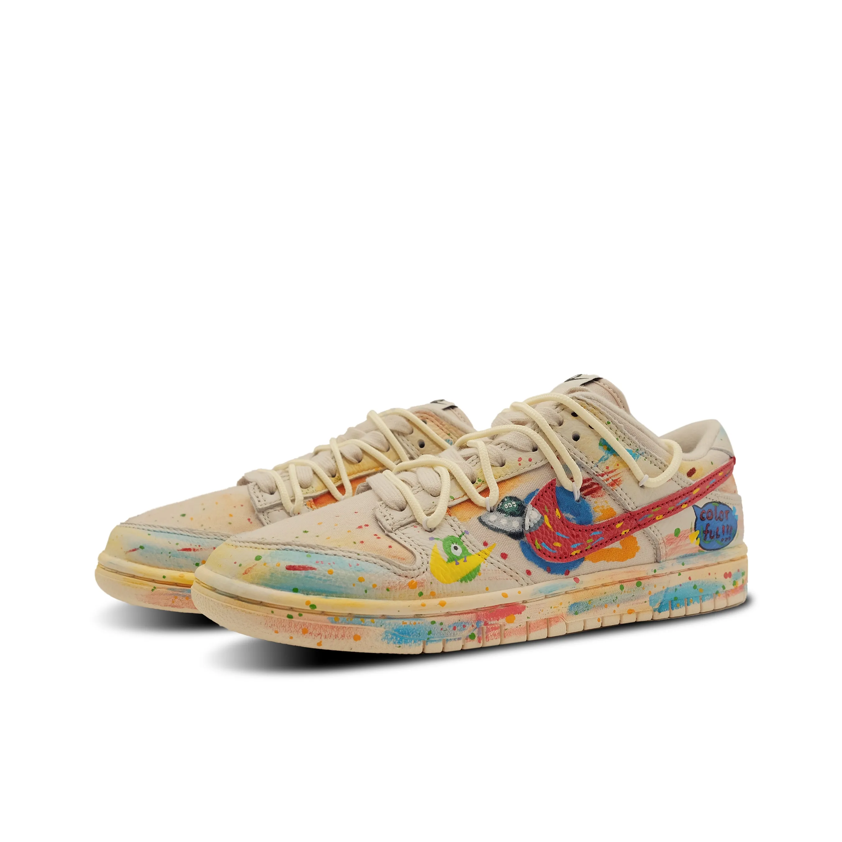 [Custom Alien Spaceship] Dunk Low Skateboard Shoes Unisex Colorful Graffiti