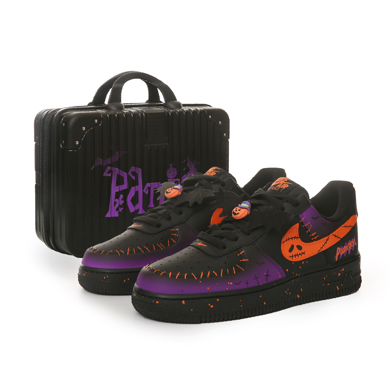[Custom Ghost Party] Air Force 1 Low Skateboarding Shoes Unisex Black/Purple
