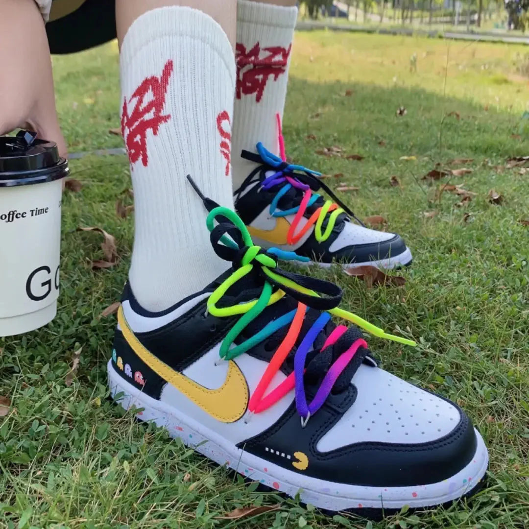 [Custom Rainbow Pac]  Dunk Skateboarding Shoes Women's