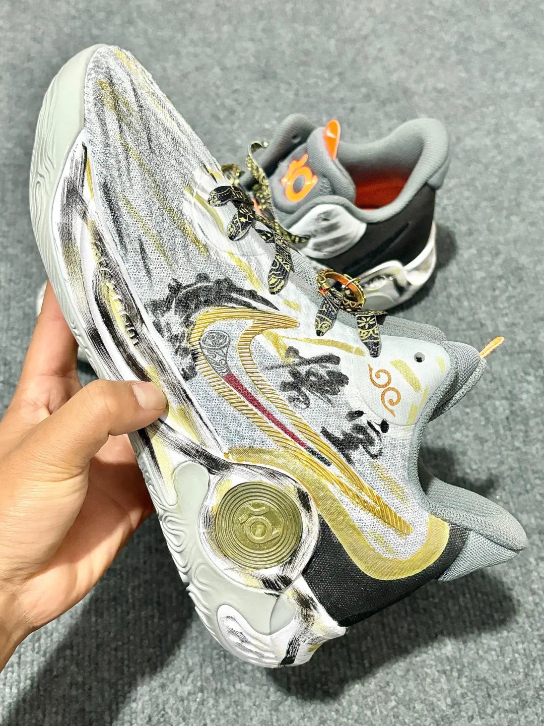 [Custom Fight over the Buddha]  KD Trey 5 IX Basketball Shoes Unisex Mid-Top Black