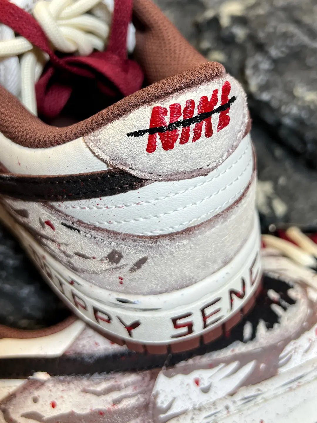 [Custom Mad Max] Dunk Skateboarding Shoes Men Low-top Brown/Red