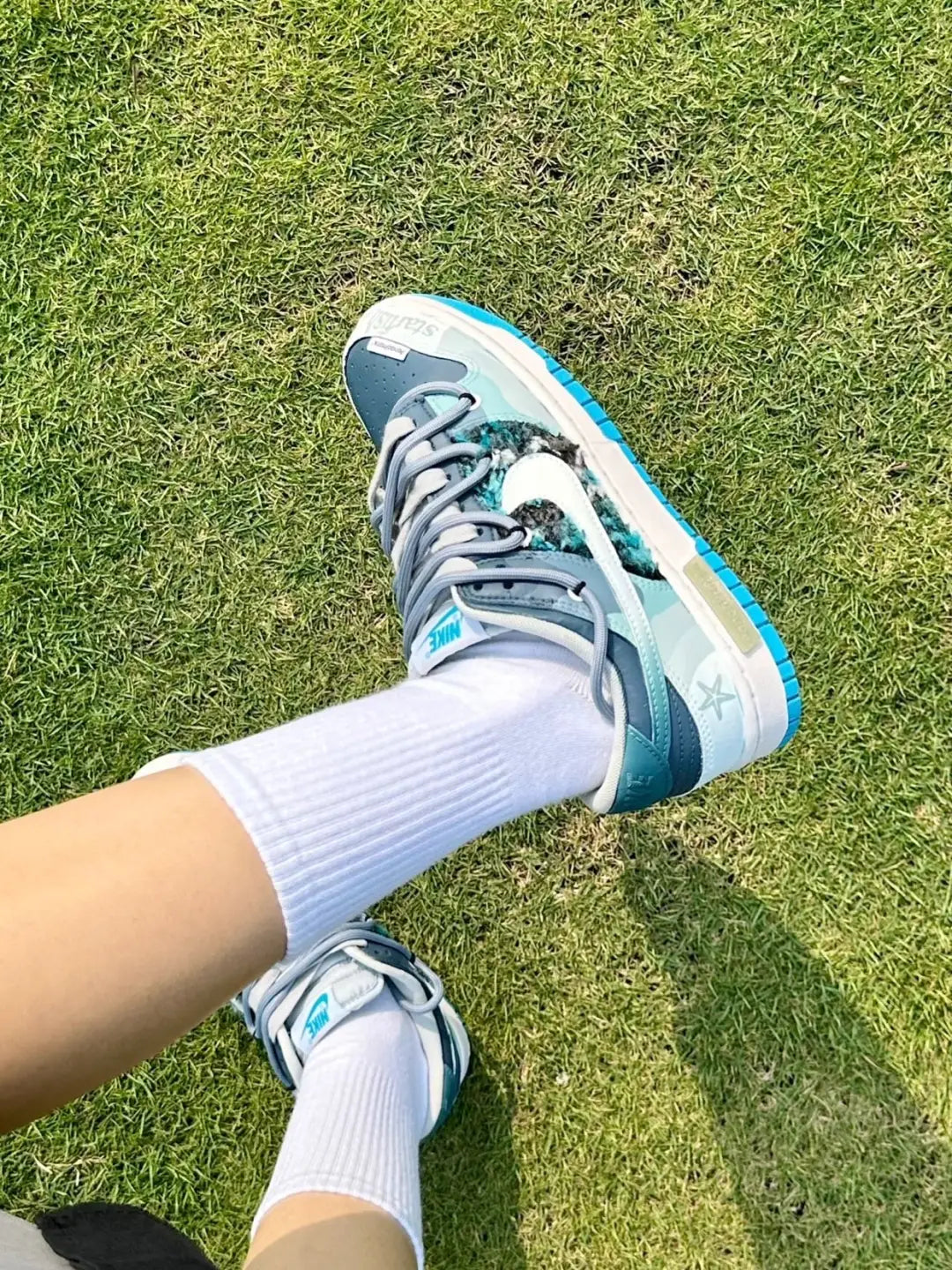 [Custom Marine Conservation: Marine Plankton] Dunk Low Skateboard Shoes Unisex Blue