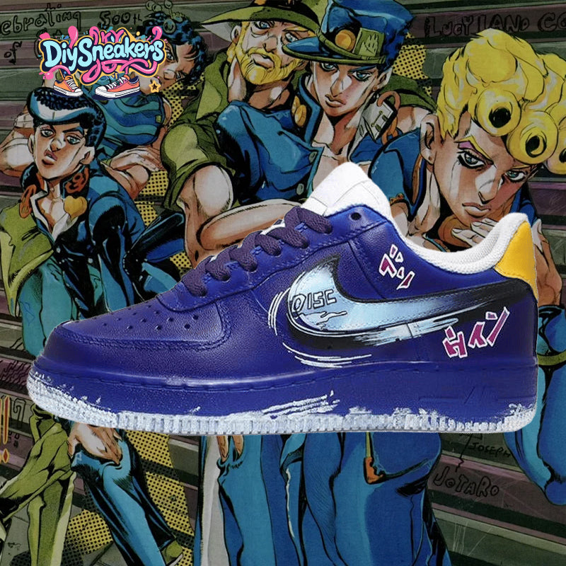 [Custom JOJO is blue and yellow]  Air Force 1 Skateboarding Shoes Men