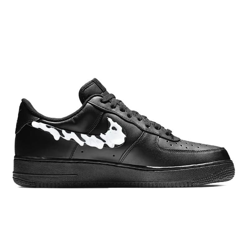 [Custom Female bloody teeth]  Air Force 1 Skateboarding Shoes Women's Low-top Black