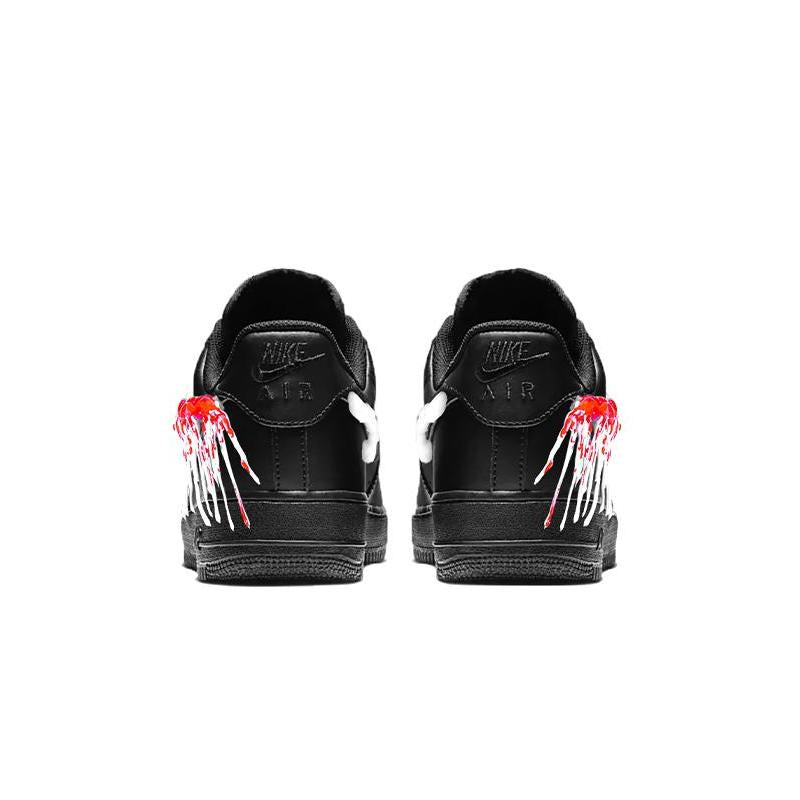 [Custom Female bloody teeth]  Air Force 1 Skateboarding Shoes Women's Low-top Black