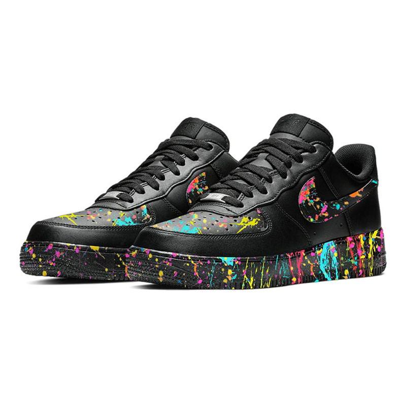 [Custom Female artist series graffiti black]  Air Force 1 Skateboarding Shoes Women's Low-top Black