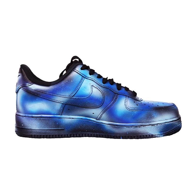 [Custom spray-painted mandarin ducks]  Air Force 1 Skateboarding Shoes Women's Low-top Blue-green Mandarin Duck