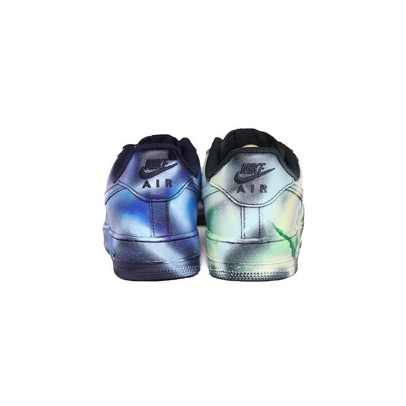 [Custom spray-painted mandarin ducks]  Air Force 1 Skateboarding Shoes Women's Low-top Blue-green Mandarin Duck