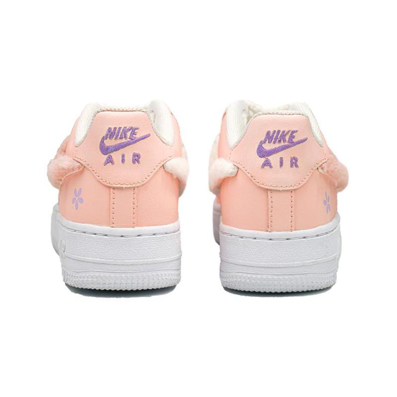[Custom Pom-Pom Diary]  Air Force 1 Skateboarding Shoes Women's Low-top Pink/white