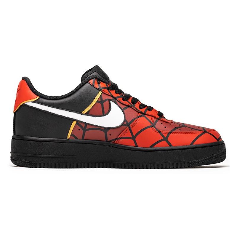 [Custom The male superhero Spider-Man]  Air Force 1 Skateboarding Shoes Men Low-top Red/Black