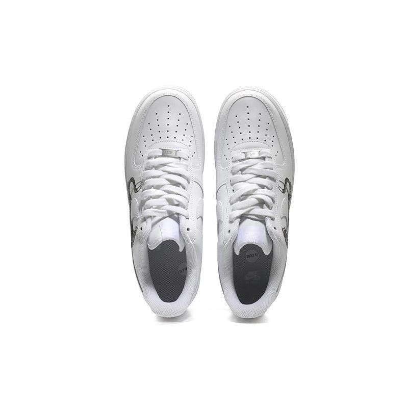 [Custom Tiger man white QD]  Air Force 1 Skateboarding Shoes Men Low-top White/Black
