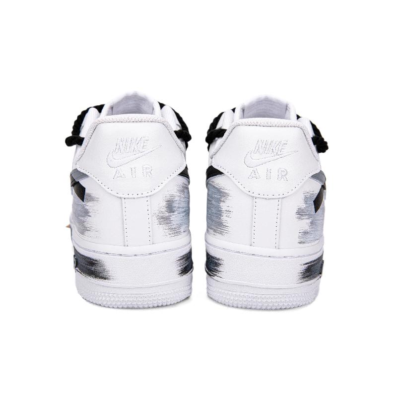 [Custom Broken blade crack]  Air Force 1 Skateboard Shoes Men Low-Top White/Black