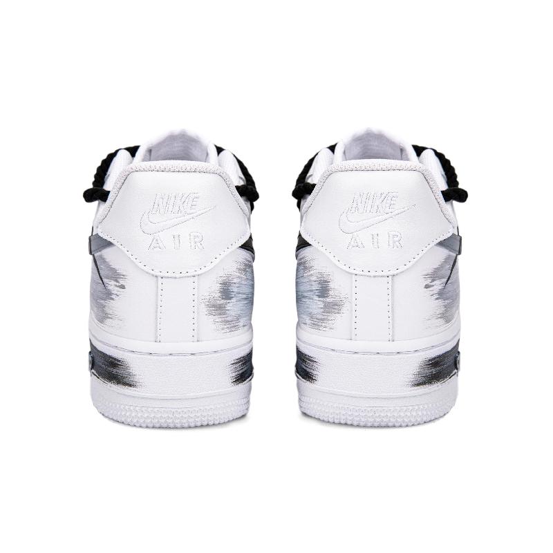 [Custom The mark of the cracked flame]  Air Force 1 Skateboard Shoes Men Low-Top White/Black