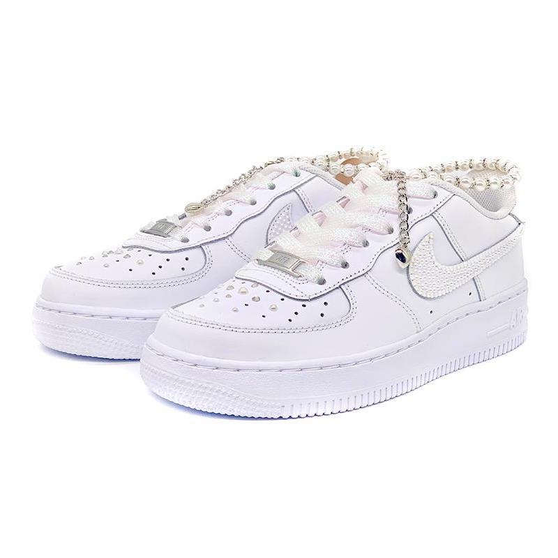 [Custom Valentine's Day men's diamond pearls]  Air Force 1 Skateboarding Shoes Men
