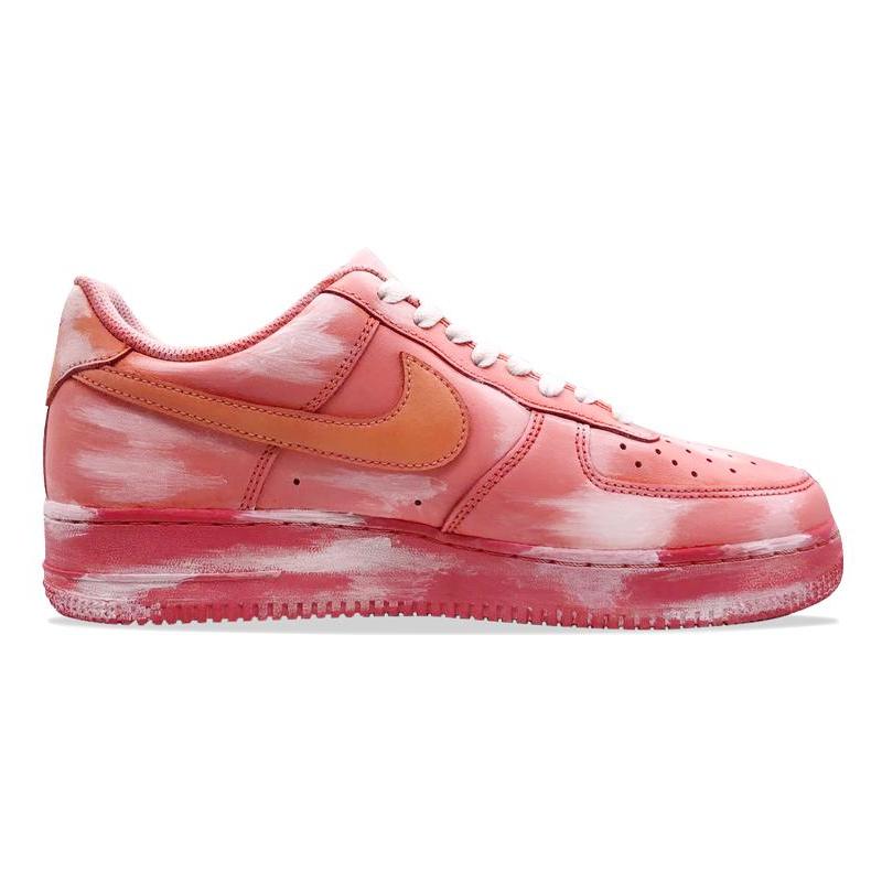[Custom Dye pink]  Air Force 1 Skateboarding Shoes Men Low-top Powder