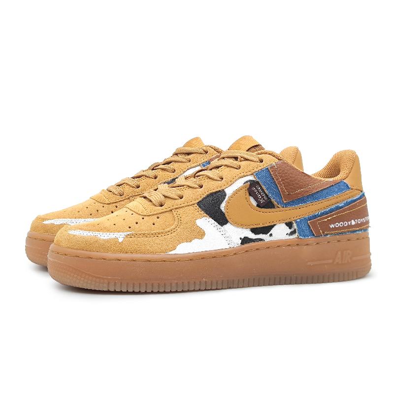 [Custom Woody Cowboy]  Air Force 1 Skateboarding Shoes Low-top Unisex White/Black/Blue Unisex