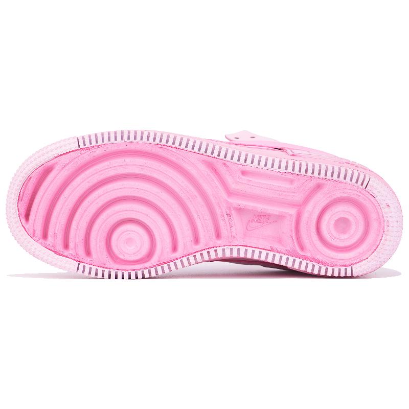 [Custom Women's pixel heart pink color]  Air Force 1 Skateboarding Shoes Women's Low-top Pink/silver