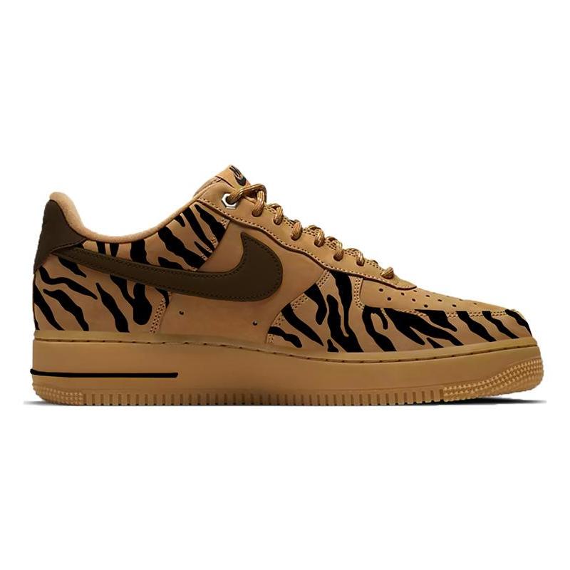 [Custom Tiger print spray painting for both men and women]  Air Force 1 Skateboarding Shoes Unisex