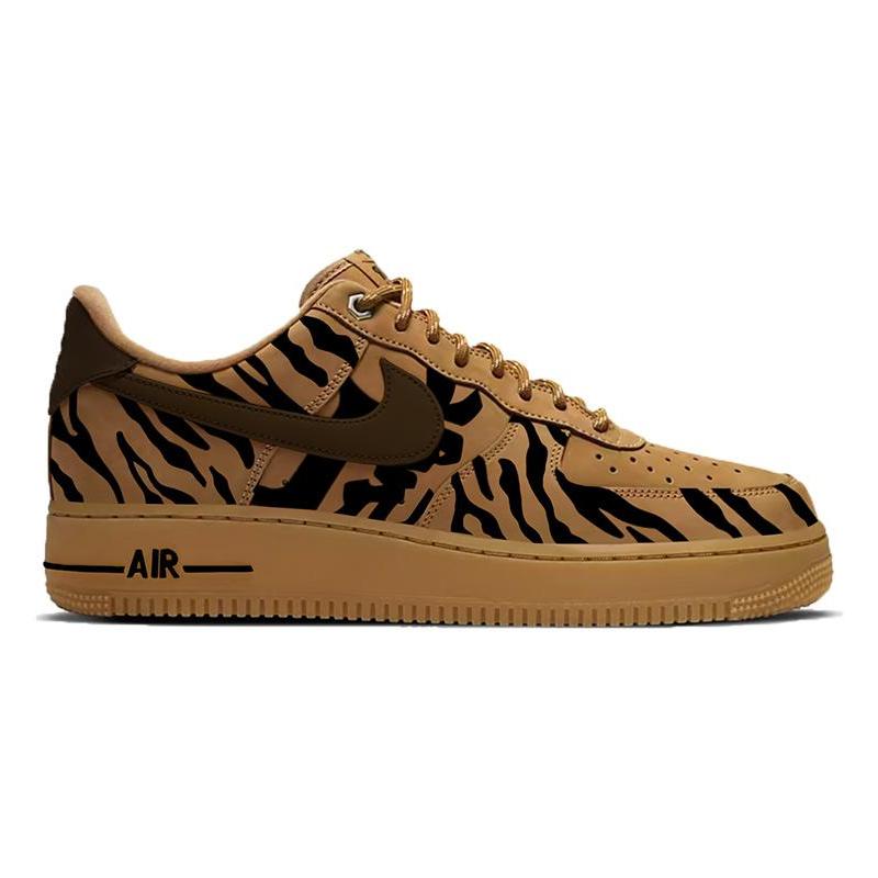 [Custom Tiger print spray painting for both men and women]  Air Force 1 Skateboarding Shoes Unisex
