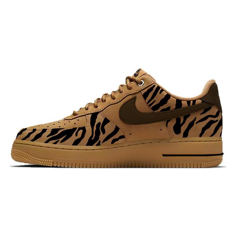 [Custom Tiger print spray painting for both men and women]  Air Force 1 Skateboarding Shoes Unisex