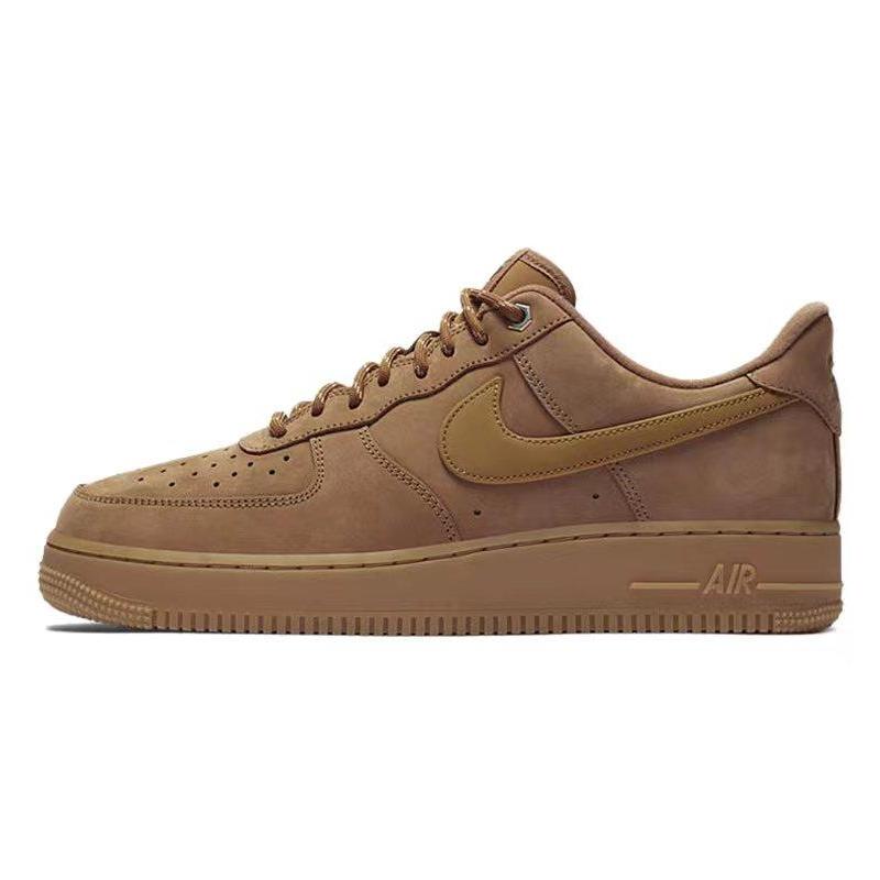[Custom Christmas bell ringing]  Air Force 1 Skateboarding Shoes Unisex Low-top Brown/White