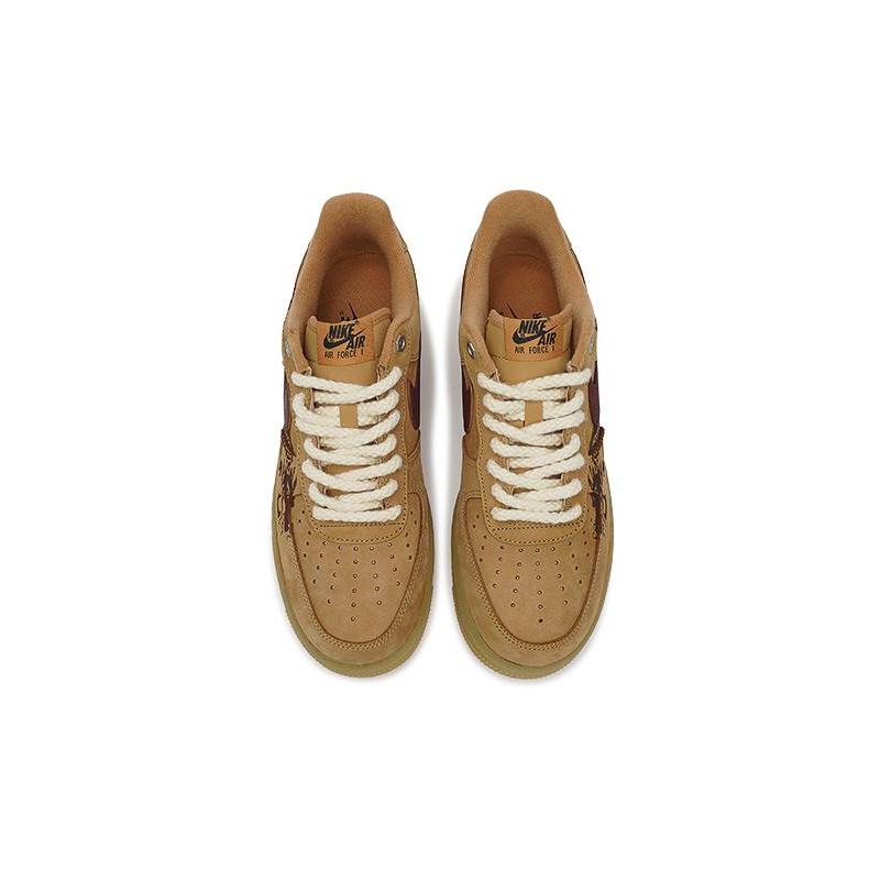 [Custom Unisex Longteng K brown]  Air Force 1 Skateboarding Shoes Unisex