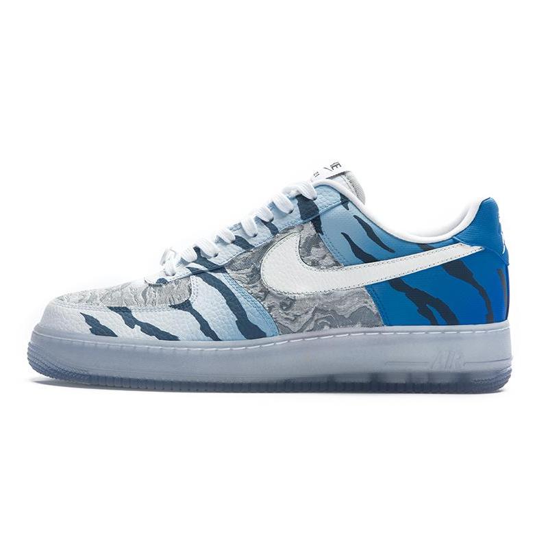 [Custom Men's style in the Year of the Tiger, white and blue]  Men’s Air Force 1 Low EMB Sneakers White/Blue