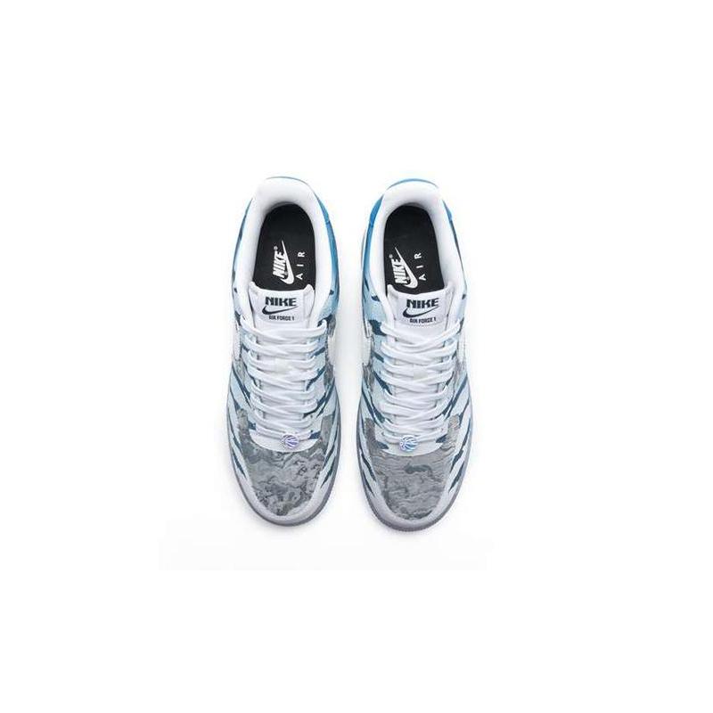 [Custom Men's style in the Year of the Tiger, white and blue]  Men’s Air Force 1 Low EMB Sneakers White/Blue