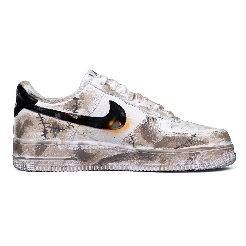 [Custom Wasteland flame]  Air Force 1 Skateboarding Shoes Unisex