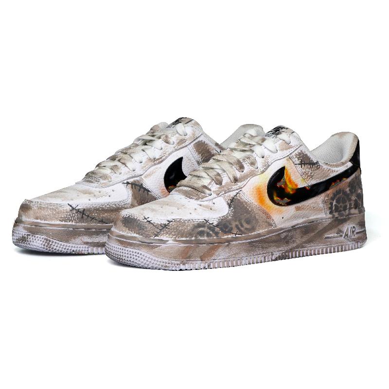 [Custom Wasteland flame]  Air Force 1 Skateboarding Shoes Unisex