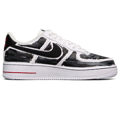 [Custom Black and white graffiti]  Air Force 1 Skateboarding Shoes Unisex Low-top Black/White