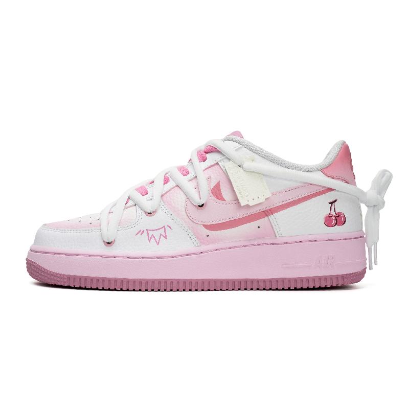 [Custom Double Hook Cherry]   Air Force 1 Skateboarding Shoes Women's